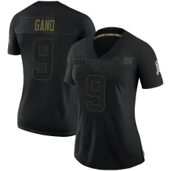 Women's Graham Gano New York Giants No.9 Limited 2020 Salute To Service Jersey - Black