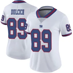 Women's Greg Dulcich New York Giants No.89 Limited Color Rush Jersey - White
