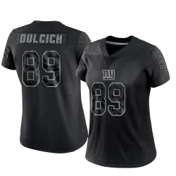 Women's Greg Dulcich New York Giants No.89 Limited Reflective Jersey - Black