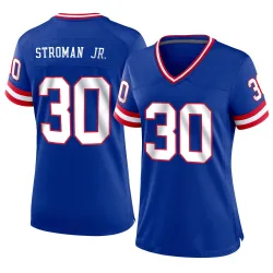 Women's Greg Stroman Jr. New York Giants No.30 Game Classic Jersey - Royal