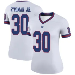 Women's Greg Stroman Jr. New York Giants No.30 Legend Color Rush Jersey - White