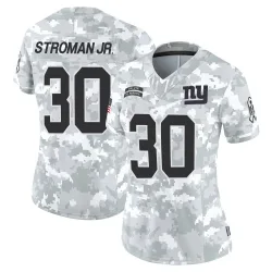 Women's Greg Stroman Jr. New York Giants No.30 Limited 2024 Salute to Service Jersey - Arctic Camo