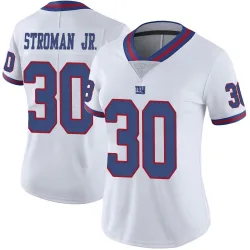 Women's Greg Stroman Jr. New York Giants No.30 Limited Color Rush Jersey - White