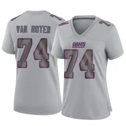 Women's Greg Van Roten New York Giants No.74 Game Atmosphere Fashion Jersey - Gray