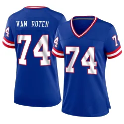 Women's Greg Van Roten New York Giants No.74 Game Classic Jersey - Royal
