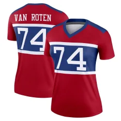 Women's Greg Van Roten New York Giants No.74 Legend Century Alternate Jersey - Red
