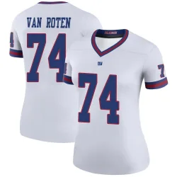 Women's Greg Van Roten New York Giants No.74 Legend Color Rush Jersey - White