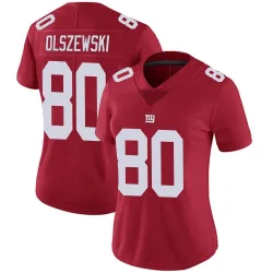 Women's Gunner Olszewski New York Giants No.80 Limited Alternate Vapor Untouchable Jersey - Red