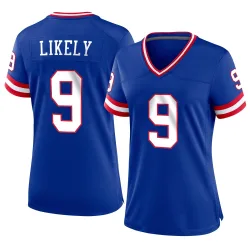 Women's Isaiah Likely New York Giants No.9 Game Classic Jersey - Royal