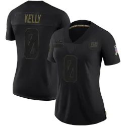 Women's Jack Kelly New York Giants No.0 Limited 2020 Salute To Service Jersey - Black