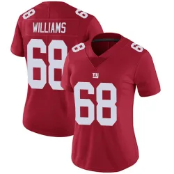 Women's Jaison Williams New York Giants No.68 Limited Alternate Vapor Untouchable Jersey - Red