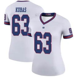 Women's Jake Kubas New York Giants No.63 Legend Color Rush Jersey - White
