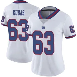 Women's Jake Kubas New York Giants No.63 Limited Color Rush Jersey - White