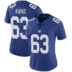 Women's Jake Kubas New York Giants No.63 Limited Team Color Vapor Untouchable Jersey - Royal