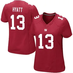 Women's Jalin Hyatt New York Giants No.13 Game Alternate Jersey - Red