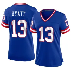 Women's Jalin Hyatt New York Giants No.13 Game Classic Jersey - Royal