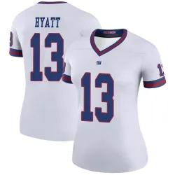 Women's Jalin Hyatt New York Giants No.13 Legend Color Rush Jersey - White