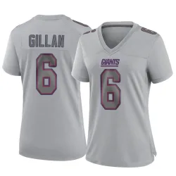 Women's Jamie Gillan New York Giants No.6 Game Atmosphere Fashion Jersey - Gray