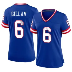 Women's Jamie Gillan New York Giants No.6 Game Classic Jersey - Royal