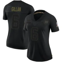 Women's Jamie Gillan New York Giants No.6 Limited 2020 Salute To Service Jersey - Black