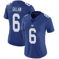 Women's Jamie Gillan New York Giants No.6 Limited Team Color Vapor Untouchable Jersey - Royal