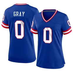 Women's Jarrod Gray New York Giants No.0 Game Classic Jersey - Royal