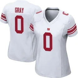Women's Jarrod Gray New York Giants No.0 Game Jersey - White