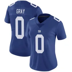 Women's Jarrod Gray New York Giants No.0 Limited Team Color Vapor Untouchable Jersey - Royal