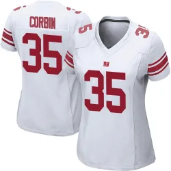 Women's Jashaun Corbin New York Giants No.35 Game Jersey - White