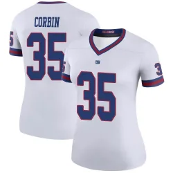 Women's Jashaun Corbin New York Giants No.35 Legend Color Rush Jersey - White