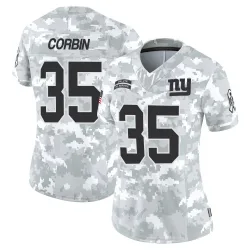 Women's Jashaun Corbin New York Giants No.35 Limited 2024 Salute to Service Jersey - Arctic Camo