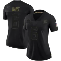 Women's Jaxson Dart New York Giants No.6 Limited 2020 Salute To Service Jersey - Black