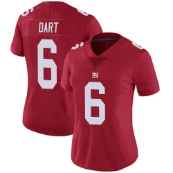 Women's Jaxson Dart New York Giants No.6 Limited Alternate Vapor Untouchable Jersey - Red