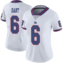 Women's Jaxson Dart New York Giants No.6 Limited Color Rush Jersey - White