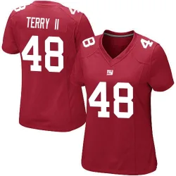 Women's Jermaine Terry II New York Giants No.48 Game Alternate Jersey - Red