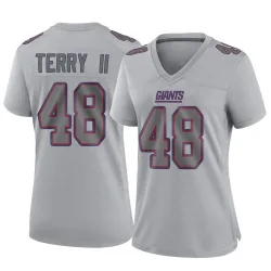 Women's Jermaine Terry II New York Giants No.48 Game Atmosphere Fashion Jersey - Gray