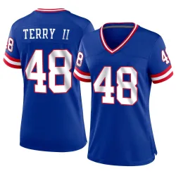 Women's Jermaine Terry II New York Giants No.48 Game Classic Jersey - Royal
