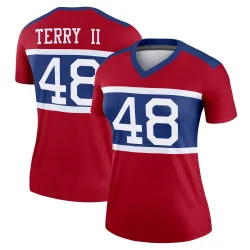Women's Jermaine Terry II New York Giants No.48 Legend Century Alternate Jersey - Red