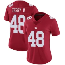 Women's Jermaine Terry II New York Giants No.48 Limited Alternate Vapor Untouchable Jersey - Red