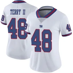 Women's Jermaine Terry II New York Giants No.48 Limited Color Rush Jersey - White
