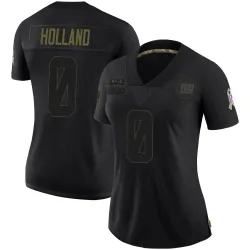 Women's Jevon Holland New York Giants No.0 Limited 2020 Salute To Service Jersey - Black