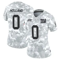 Women's Jevon Holland New York Giants No.0 Limited 2024 Salute to Service Jersey - Arctic Camo