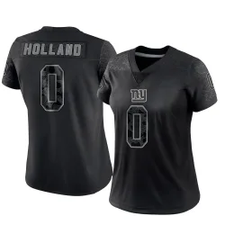 Women's Jevon Holland New York Giants No.0 Limited Reflective Jersey - Black