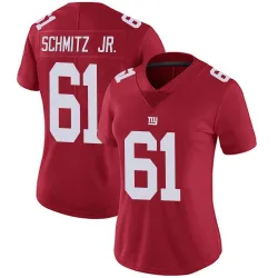 Women's John Michael Schmitz Jr. New York Giants No.61 Limited Alternate Vapor Untouchable Jersey - Red
