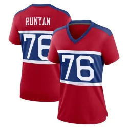 Women's Jon Runyan New York Giants No.76 Game Century Alternate Jersey - Red