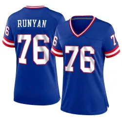 Women's Jon Runyan New York Giants No.76 Game Classic Jersey - Royal