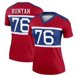 Women's Jon Runyan New York Giants No.76 Legend Century Alternate Jersey - Red