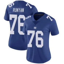 Women's Jon Runyan New York Giants No.76 Limited Team Color Vapor Untouchable Jersey - Royal