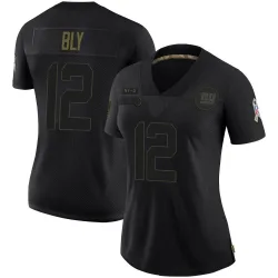 Women's Jordan Bly New York Giants No.12 Limited 2020 Salute To Service Jersey - Black