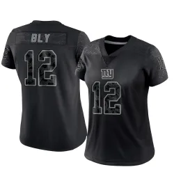 Women's Jordan Bly New York Giants No.12 Limited Reflective Jersey - Black